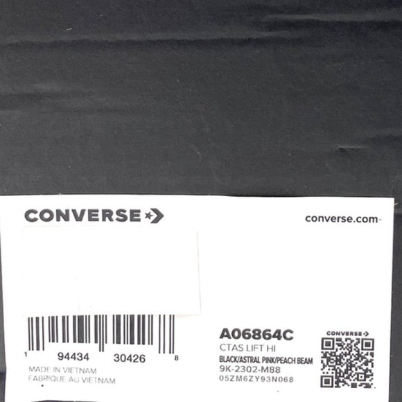 Converse Lift Platform Leather Canvas High Casual Women Shoes Black Pink A06864C - Picture 8 of 9